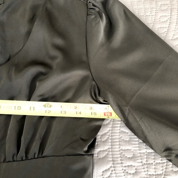 J Crew A-line Black Long Sleeve Satin Midi Dress - Picture 11 of 13